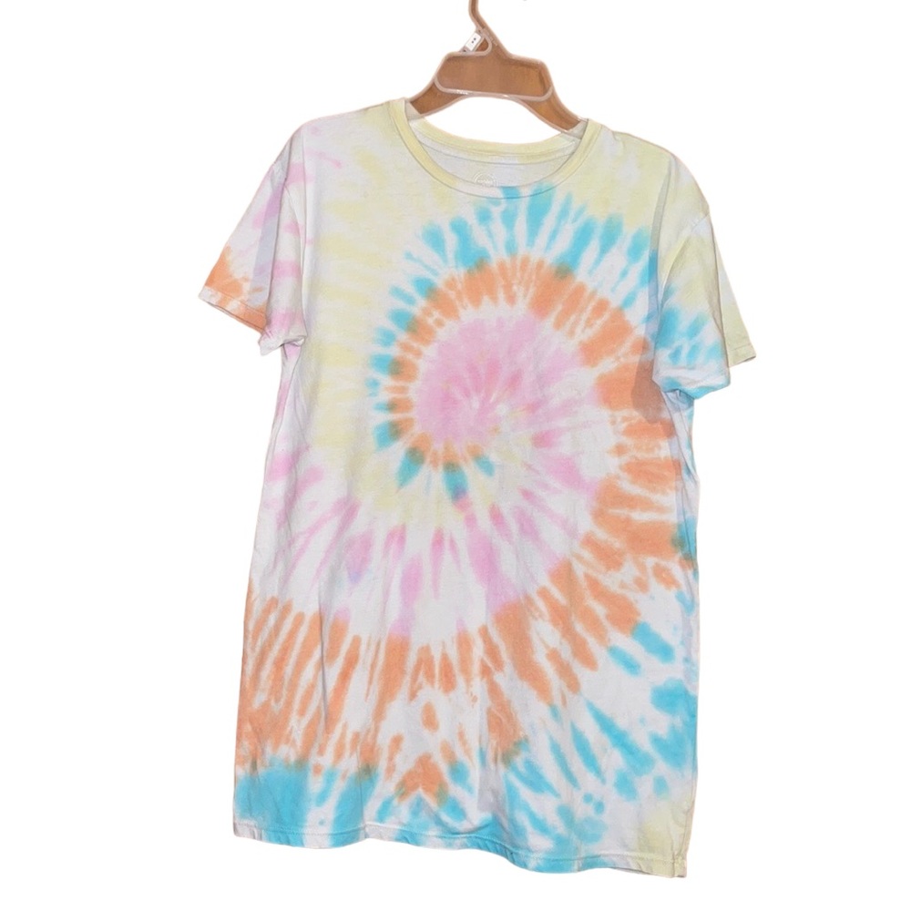 •WONDER NATION•LITTLE GIRLS PASTEL TIE-DYE T-SHIRT SIZE 10/12.